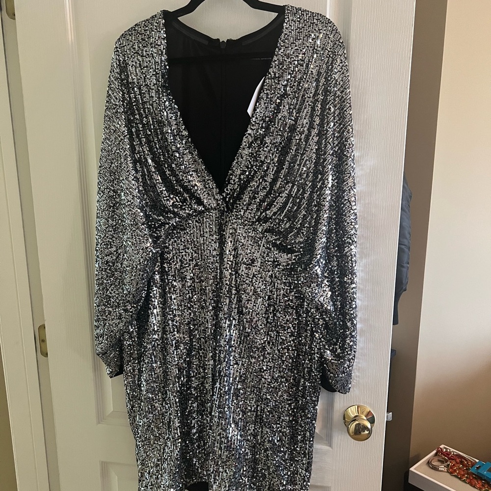 Silver sequin dress